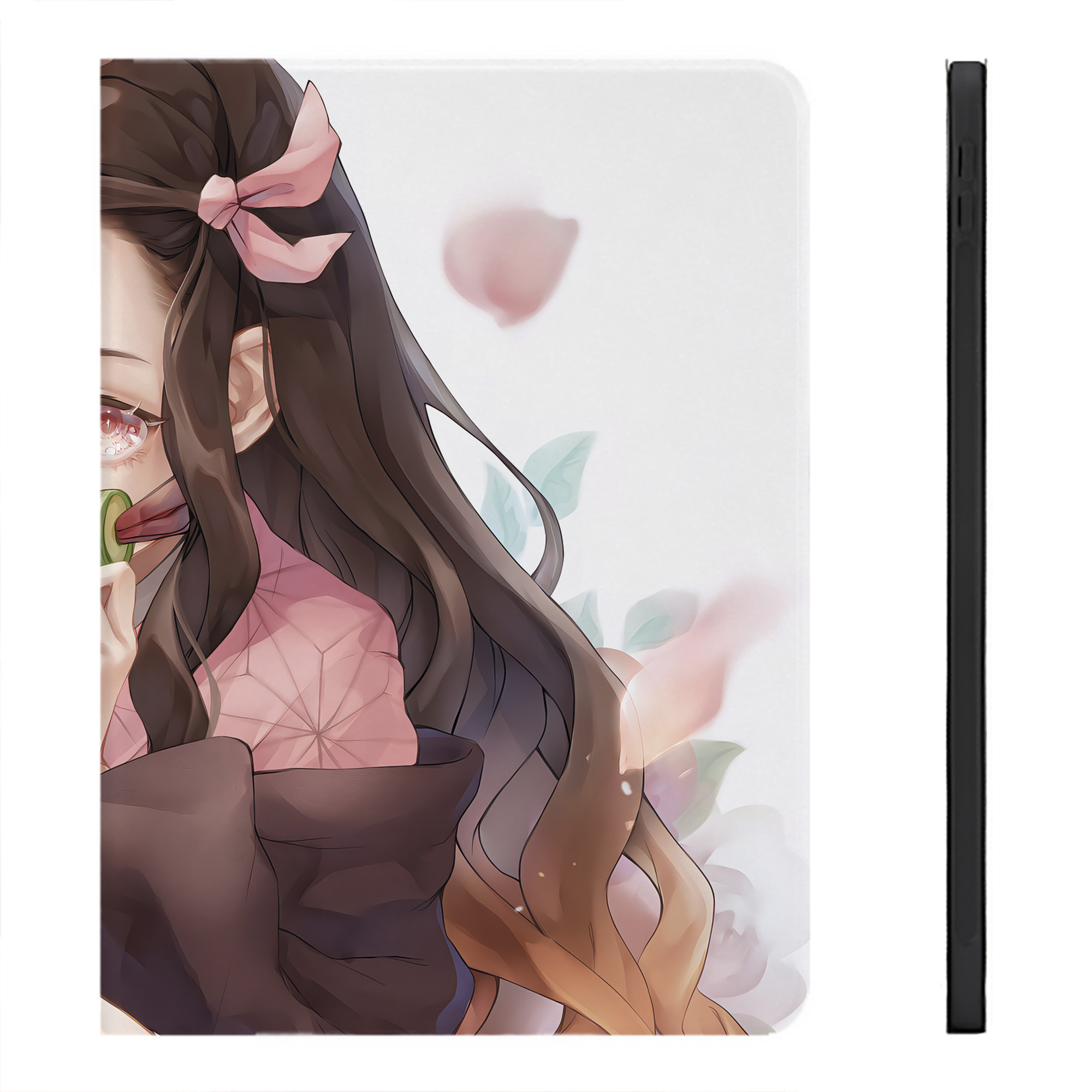 （画像用） 鬼滅の刃（きめつのやいば）竈門 禰󠄀豆子／かまど ねずこ Kamado Nezuko IPadケース ペンホルダー付き ブックスタイルデザイン